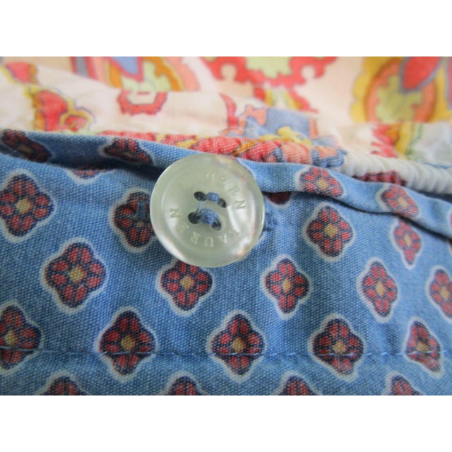 Vintage Lauren Ralph Lauren Full Queen Reversible Duvet Cover Paisley Floral For Sale - Image 16 of 16