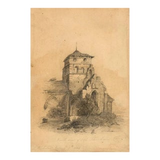 Original 1834 Antique Graphite Drawing - St Nicolas Church, Shoreham-by-Sea, England For Sale