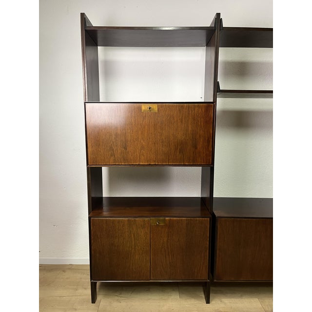 Freestanding Bookcase in Wood and Brass from Vittorio Dassi, 1960s For Sale - Image 3 of 9