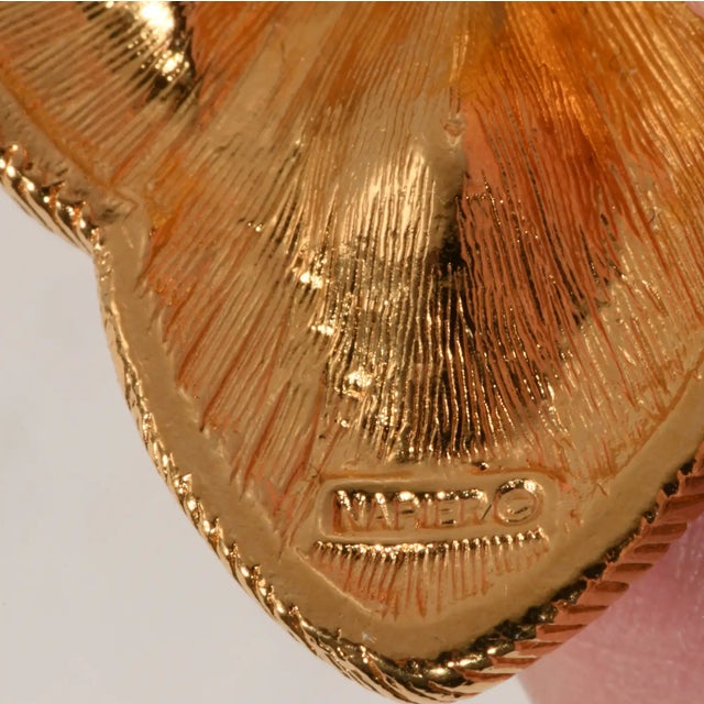 Napier Napier Vintage Gold-Plated Byzantium Earrings, Pair For Sale - Image 4 of 4