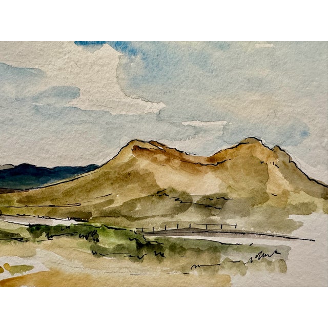 Rustic Henry Emil Salloch Original Watercolor on Paper u.s. Route 24 to Colorado Springs., 1956. For Sale - Image 3 of 7