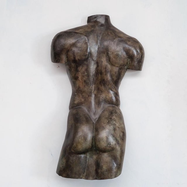 Large Patinated Brass Male Form Sculpture For Sale - Image 6 of 6