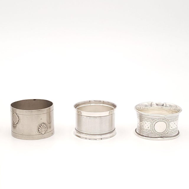 Assembled Set of Six Silver Napkin Rings, France, 19th Century For Sale - Image 4 of 12