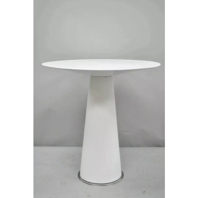 Mid-Century Modern Megaron Modern Magic Mushroom White Bistro Tall Modernist Side Tables - a Pair For Sale - Image 3 of 12
