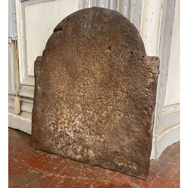 Black 18th Century French Cast Iron Fireback With Royal Coat of Arms For Sale - Image 8 of 9