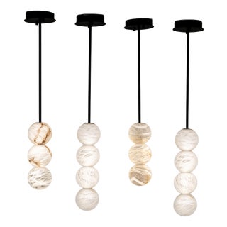 Raim Pendant Lamps by United Alabaster, Set of 4 For Sale