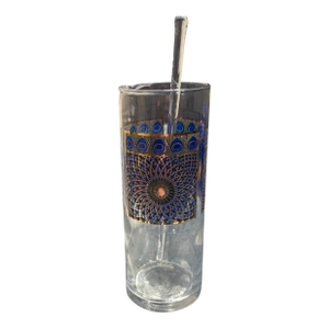 Mid 20th Century Peacock Cocktail Glass With Stirrer