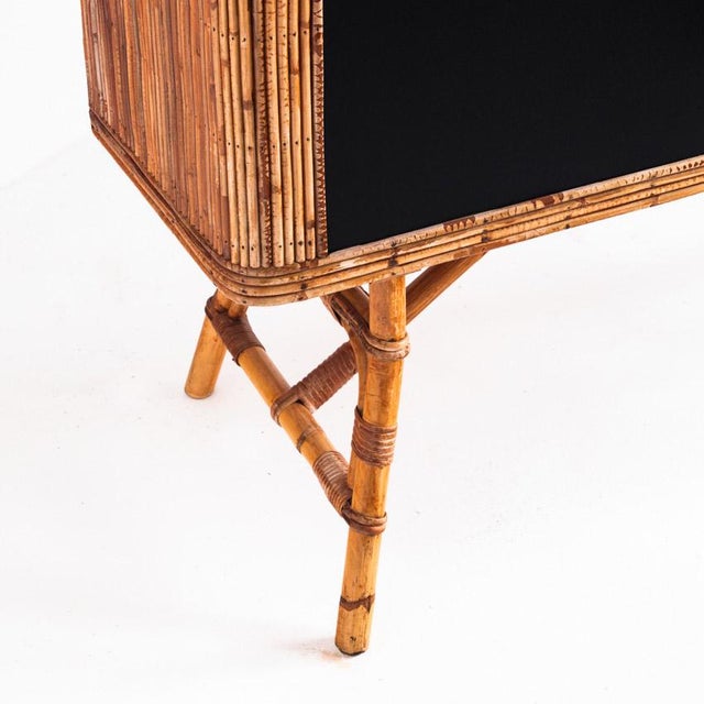 Vintage Cane & Rattan Bar, France, 1950s For Sale - Image 10 of 14