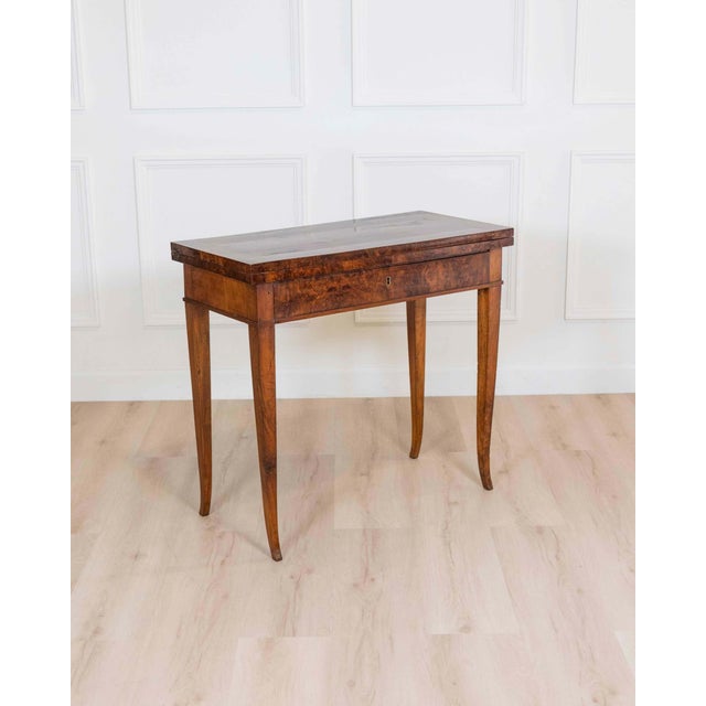 Directoire 1800 Walnut Burl Gaming Table For Sale - Image 9 of 12