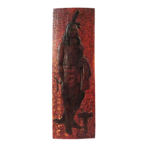 Fantastic Original Painted and Carved 19th Century Indian Plaque