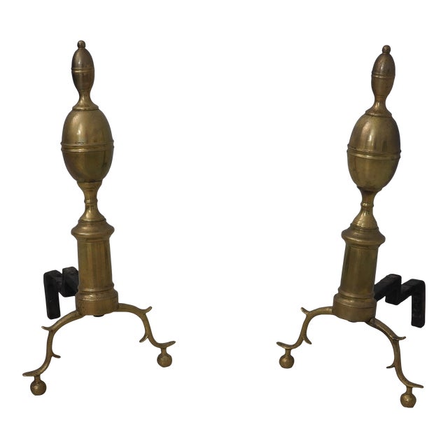 Virginia Metalcrafters Colonial Williamsburg Fireplace Andirons For Sale