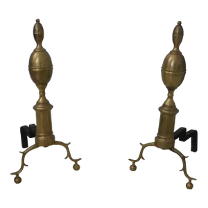 Virginia Metalcrafters Colonial Williamsburg Fireplace Andirons