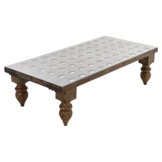 Coffee Table with Bottle Display For Sale