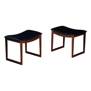 Vintage Danish Teak Stools, 1960s, Set of 2 For Sale