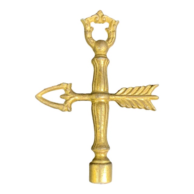 Vintage Brass Bouillotte Lamp Shade Arrow Finial For Sale