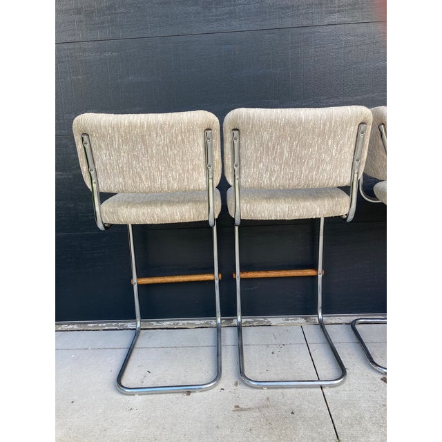 Wood 1980s Cal-Style Furniture Mfg. Co (Compton, Ca) Inc. Barstools (Set of 6) For Sale - Image 7 of 13