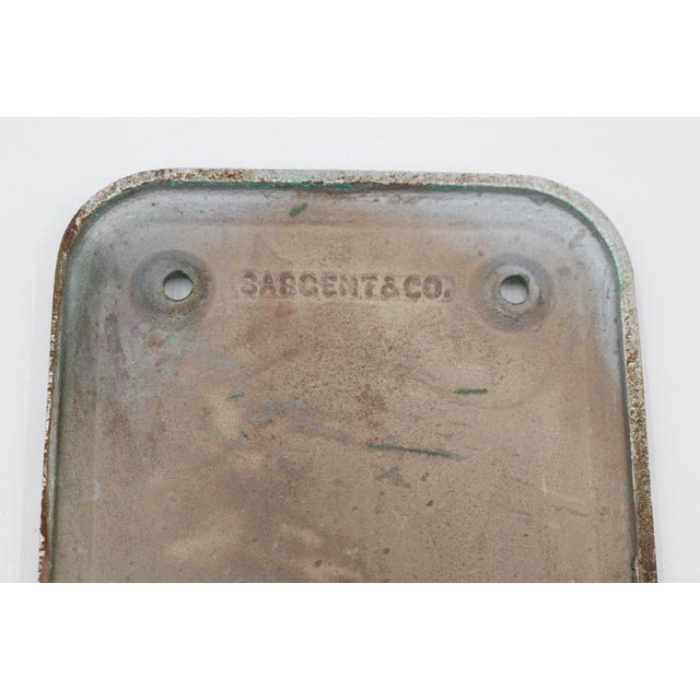 Vintage 16 In. Sargent Nickeled Bronze Door Push Plate For Sale - Image 4 of 4