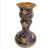 English Vintage Cloisonne Navy Blue Light Blue Pink Gold Inlaid Candle Stick Taper Holders- a Pair For Sale - Image 3 of 8