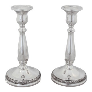 1930s Sterling Silver Candlesticks - A Pair For Sale