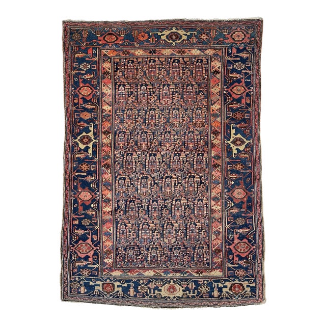 1930s Boteh Village Mother-Daughter Rug, 4.4 x 6.3 For Sale