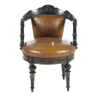 19th Century Office Chair in Oak For Sale