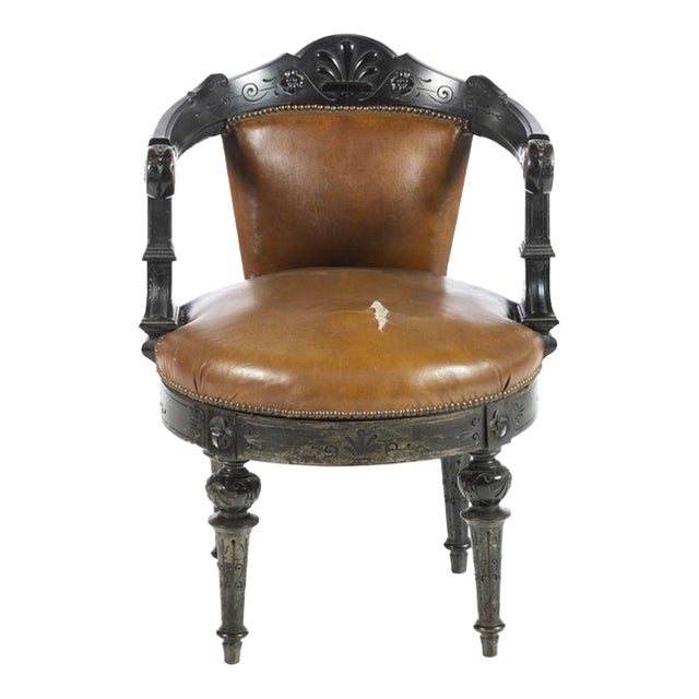 19th Century Office Chair in Oak For Sale