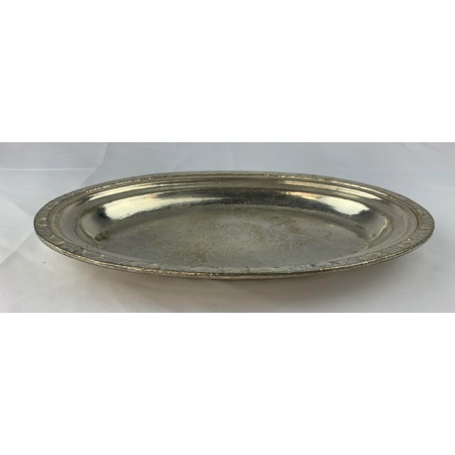 Metal Vintage Waldorf Astoria Medium Hammered Silver Plate Serving Tray For Sale - Image 7 of 11