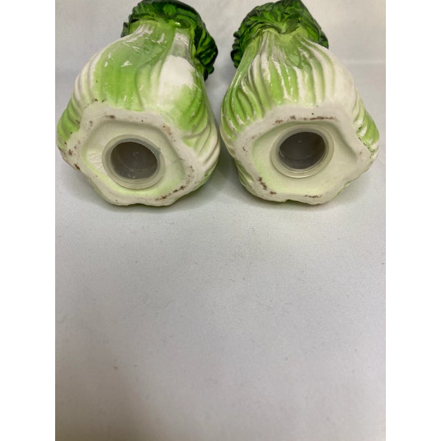 Midcentury Ceramic Lettuce Salt & Pepper Shakers- A Pair For Sale In Oklahoma City - Image 6 of 7