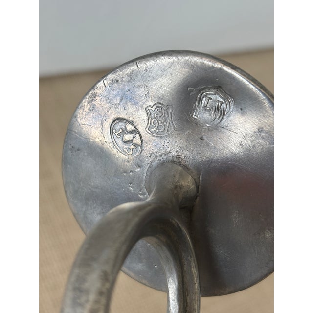 Vintage La Bottega Del Peltro Classical Italian Pewter 4-Arm Candelabra For Sale - Image 9 of 12