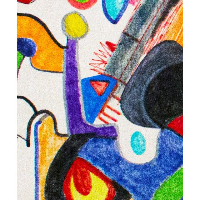 Textile “Ali Baba’s Cavern – Abstract Surrealism” 37 X 41 In., Oil Markers on Canvas (2020) For Sale - Image 7 of 9