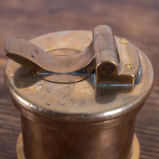 Traditional Brass Ship Captain's Inkwell For Sale - Image 3 of 9