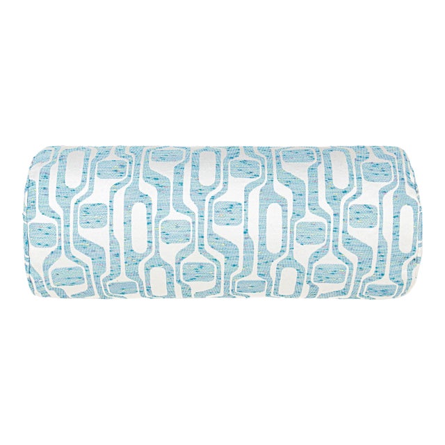 The House Of Scalamandré Telly Bolster Pillow In Blueskies For Sale