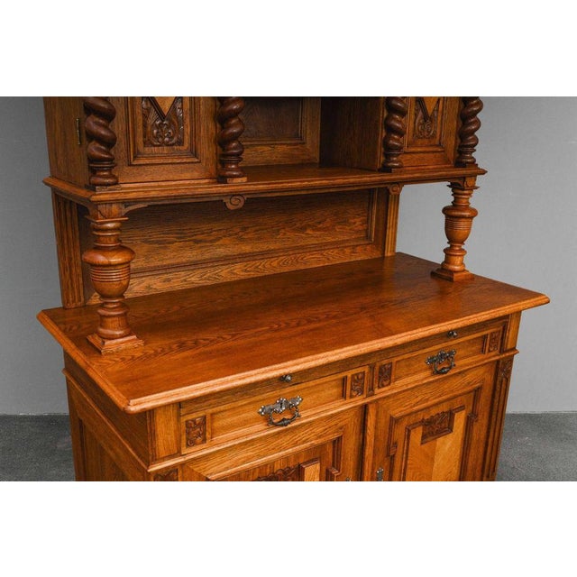Brown Gründerzeit Oak Buffet, Late 19th Century For Sale - Image 8 of 18