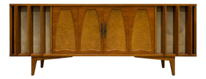 Mid Century Modern Credenza – Vintage Media Console – Record Storage Sideboard, C. 1950’s