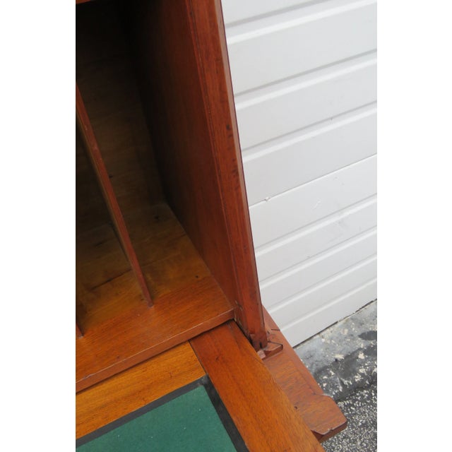 Wood 1880s Eastlake Solid Walnut 3 Part Secretary Desk For Sale - Image 7 of 13