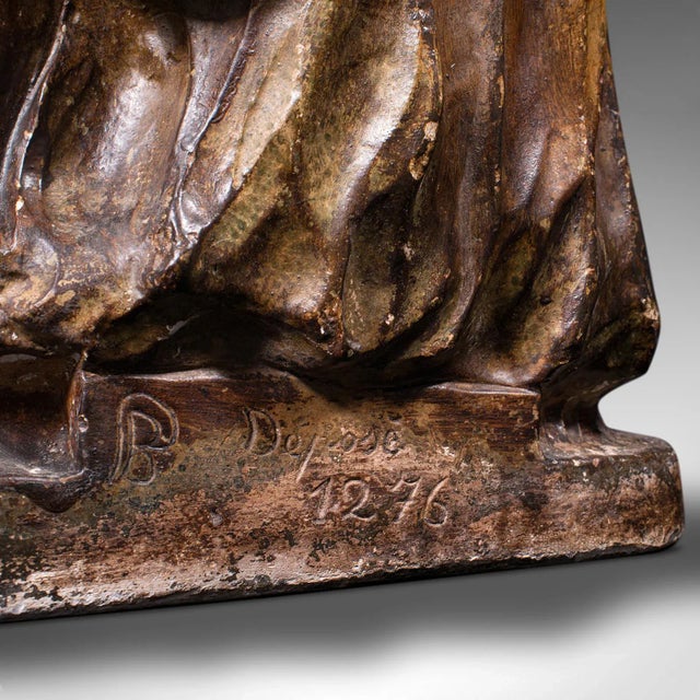 1900s Antique French Female Portrait Bust Candle Holder For Sale - Image 11 of 13