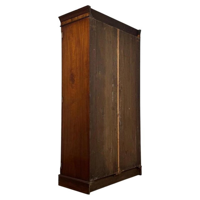 Brown Antique Early 20th Century English Edwardian Walnut Wardrobe For Sale - Image 8 of 10