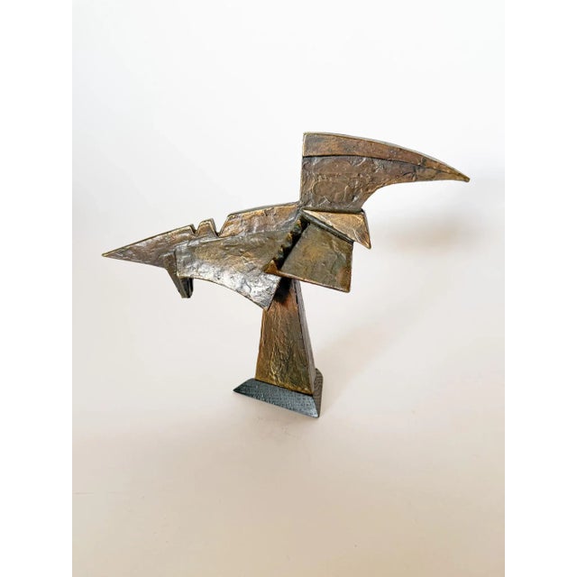 Metal Brutalist Abstract Cast Bronze Sculpture, "The Hunter," Wilbert Verhelst (American, 1923–2012), Signed and Dated 1978 For Sale - Image 7 of 13