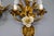 Large Hollywood Regency Gilt Metal Wheat and White Flower Sconces, 1970s, Set of 2 For Sale - Image 6 of 18