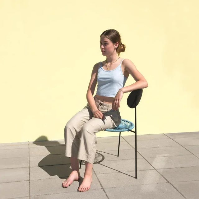 Contemporary Pigeon Blue Centro Chair by OK Design For Sale - Image 3 of 8