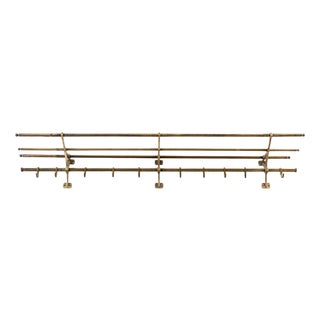 Long Brass Luggage Rack with Hooks For Sale