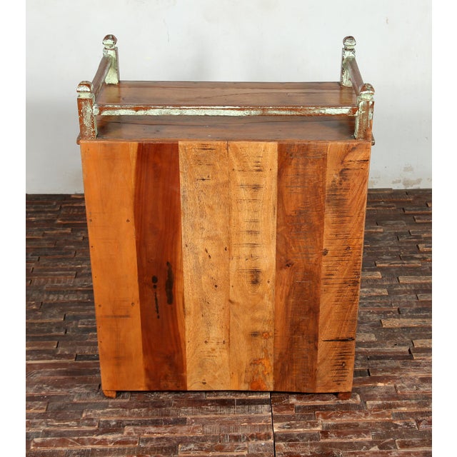 Solid Reclaimed Teak Wood Glass Fronted Cabinet For Sale - Image 4 of 8