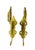Brass Pair of Vintage Indian Brass Elephant Double Wall Hooks – Bohemian / Global For Sale - Image 8 of 11