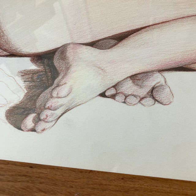 Original colored pencil drawing on paper unsigned study 11 x 14 overall size with frame is 15 x 18 Check out my shop,...