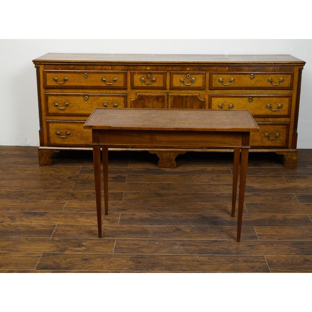 French French Restauration Period 1820s Side Table with Leather Top and Lateral Drawer For Sale - Image 3 of 10