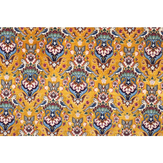 Vintage Persian Isfahan Part Silk Carpet - 3'7" x 5'6" For Sale - Image 9 of 10