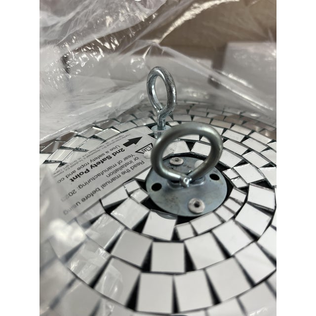 Large Mirror Mosaic Disco Ball with Rotor, 1980s For Sale - Image 6 of 9