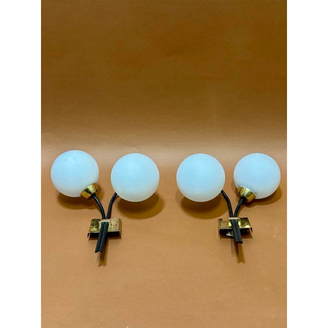 Wall Lights from Maison Lunel, France, 1950, Set of 2 For Sale - Image 4 of 12
