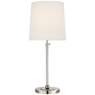 Thomas O'Brien by Visual Comfort Signature Bryant Large Table Lamp in Polished Nickel with Linen Shade For Sale