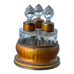 Antique Art Deco Guilloche Perfume Vanity Set by Lenk of Austria, Circa 1920’s